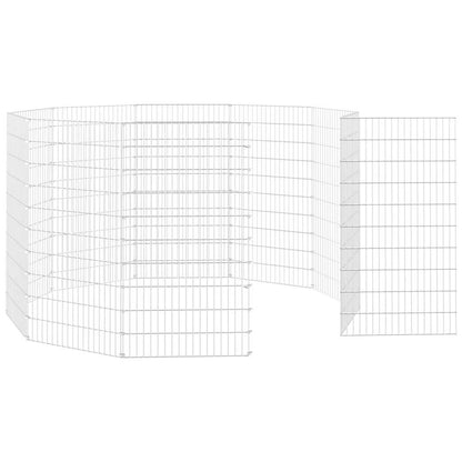 vidaXL Free Range Animal Enclosure 10-Panel 54x100 cm Galvanised Iron 5