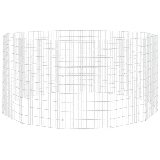 vidaXL Free Range Animal Enclosure 12-Panel 54x100 cm Galvanised Iron 2