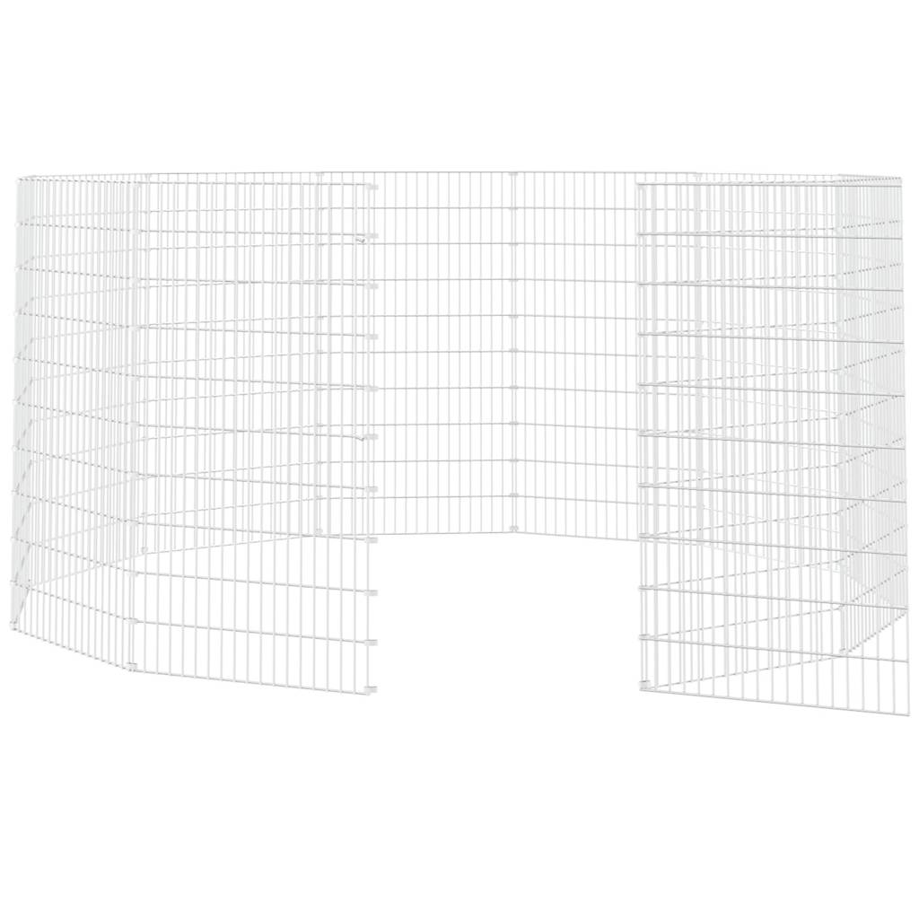 vidaXL Free Range Animal Enclosure 12-Panel 54x100 cm Galvanised Iron 5