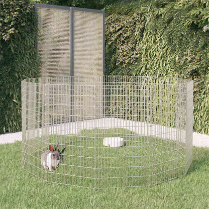 vidaXL Free Range Animal Enclosure 12-Panel 54x100 cm Galvanised Iron 1