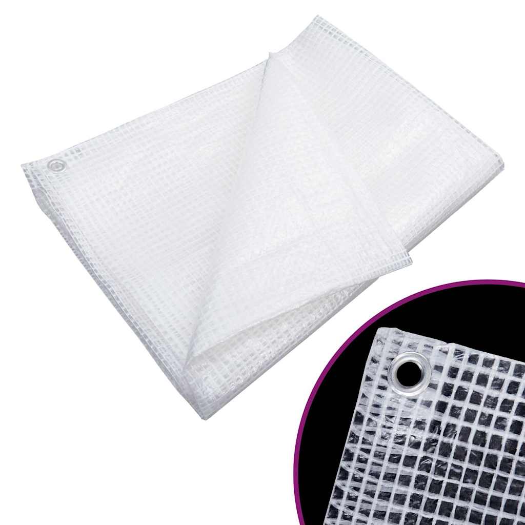vidaXL Leno Tarpaulin 140 g/m² 6x8 m White 2