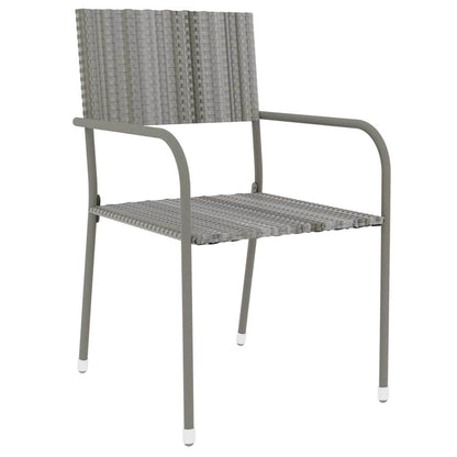 vidaXL 3 Piece Garden Dining Set Poly Rattan Grey 3