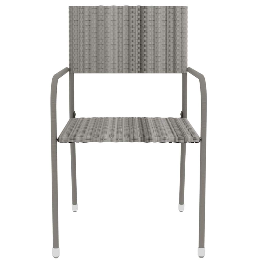 vidaXL 3 Piece Garden Dining Set Poly Rattan Grey 4