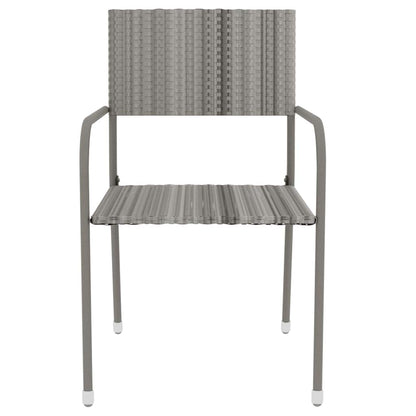 vidaXL 3 Piece Garden Dining Set Poly Rattan Grey 4
