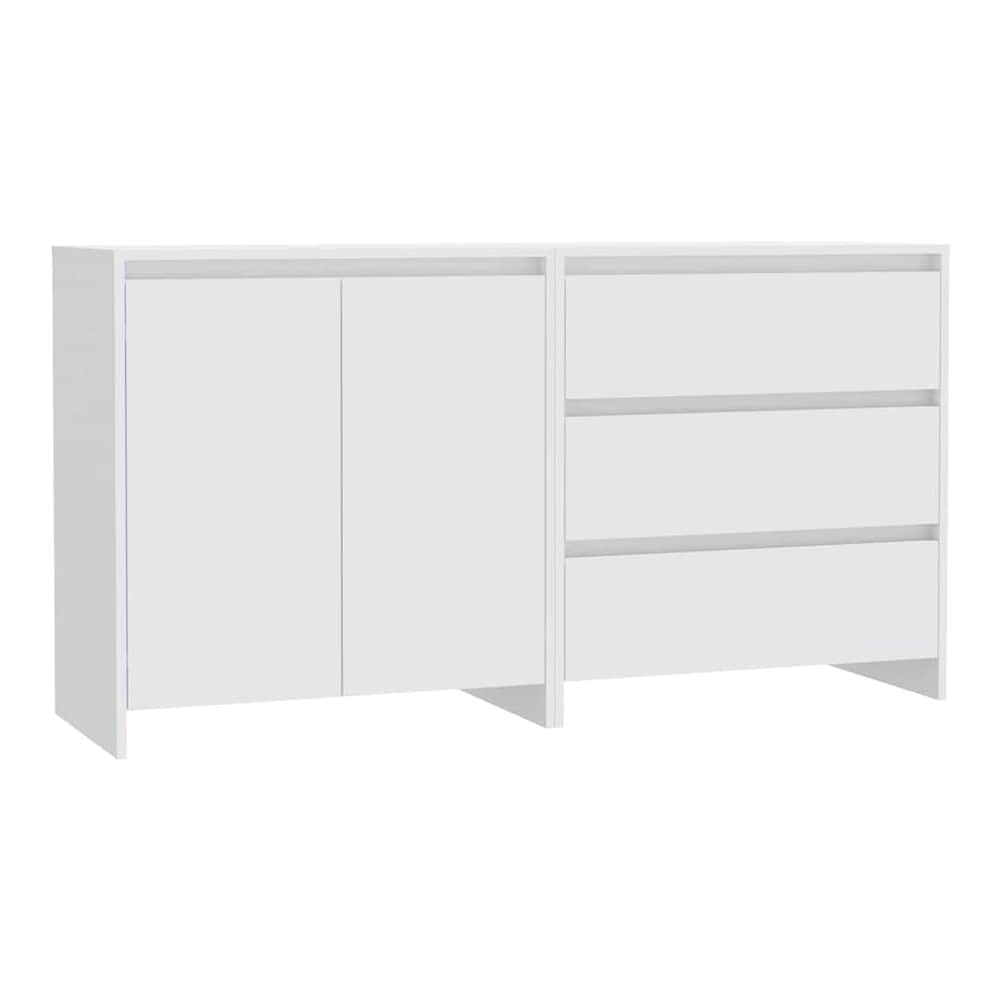 2 Piece Sideboard Engineered Wood White