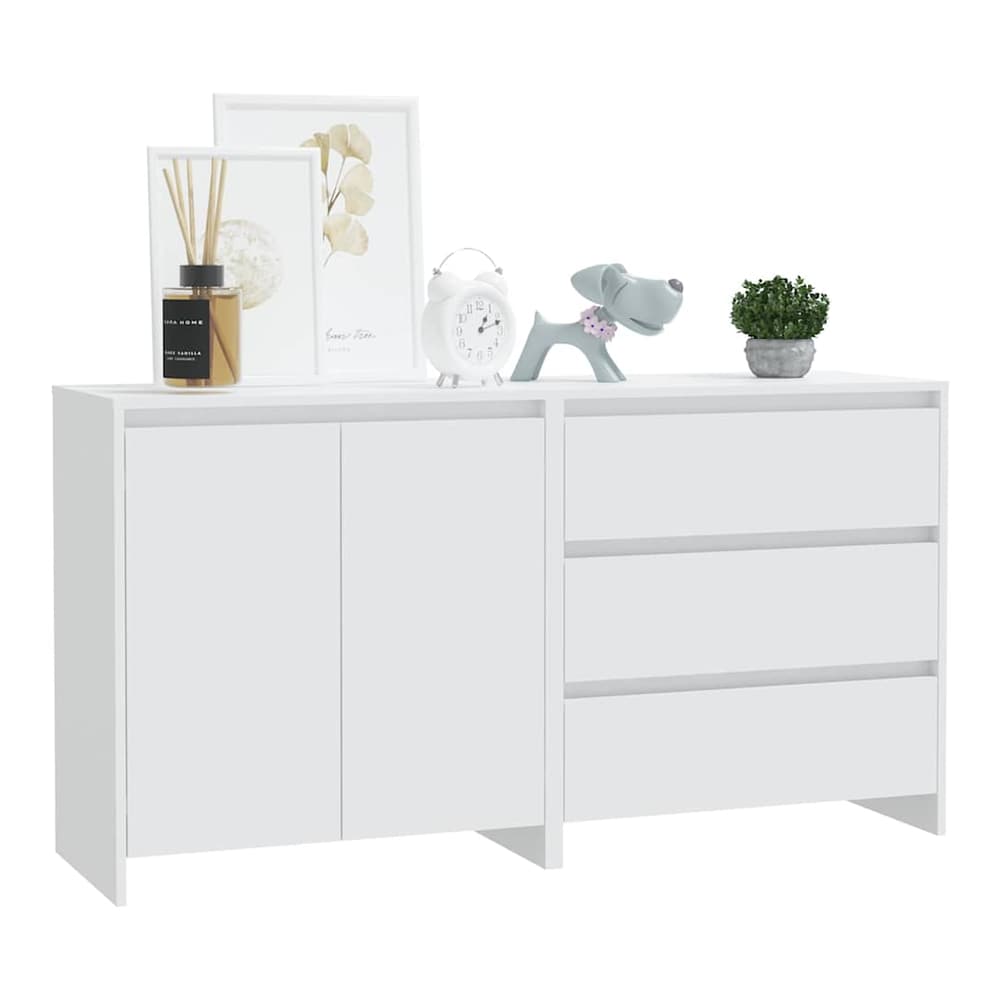 2 Piece Sideboard Engineered Wood White