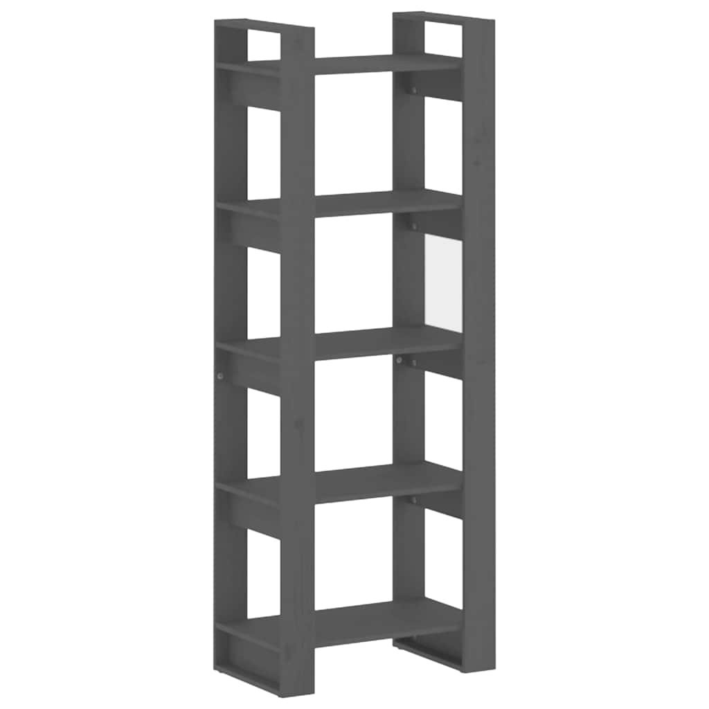 vidaXL Book Cabinet | Grey | Solid Pine Wood | Medium | Book Cabinet 2
