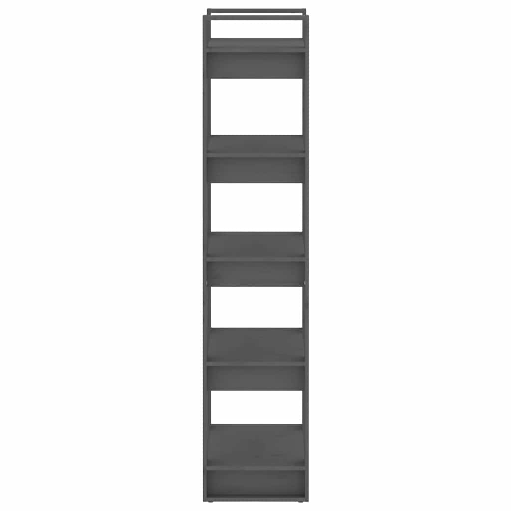 vidaXL Book Cabinet | Grey | Solid Pine Wood | Medium | Book Cabinet 4