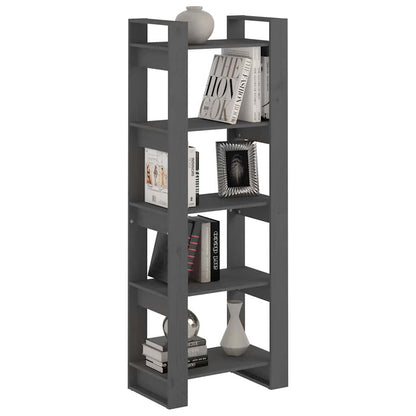 vidaXL Book Cabinet | Grey | Solid Pine Wood | Medium | Book Cabinet 5