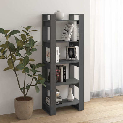 vidaXL Book Cabinet | Grey | Solid Pine Wood | Medium | Book Cabinet 6