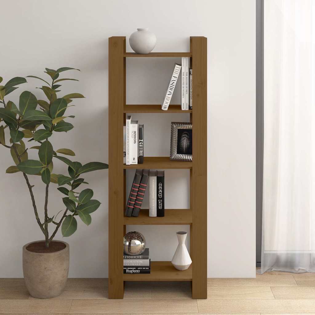 vidaXL Book Cabinet | Honey Brown | Solid Pine Wood | Medium | Book Cabinet 1