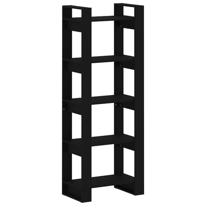 vidaXL Book Cabinet/Room Divider Black 60x35x160 cm Solid Wood 2