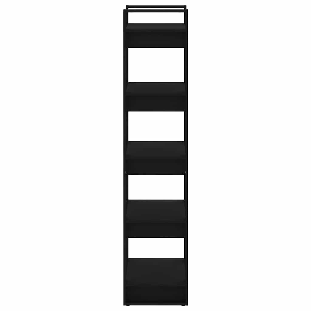 vidaXL Book Cabinet/Room Divider Black 60x35x160 cm Solid Wood 4