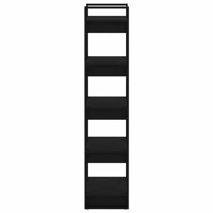 vidaXL Book Cabinet/Room Divider Black 60x35x160 cm Solid Wood 4
