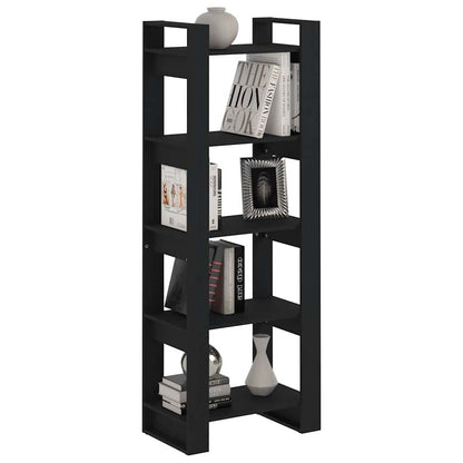 vidaXL Book Cabinet/Room Divider Black 60x35x160 cm Solid Wood 5