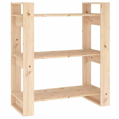 vidaXL Book Cabinet | Natural Wood | Solid pine wood (untreated) | Medium 2