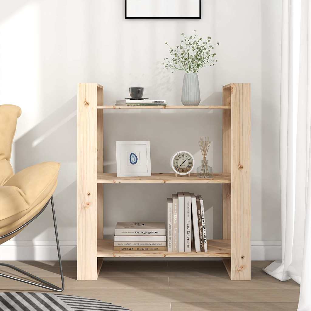 vidaXL Book Cabinet | Natural Wood | Solid pine wood (untreated) | Medium 3