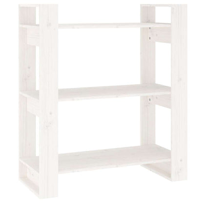 vidaXL Book Cabinet/Room Divider White 80x35x91 cm Solid Wood Pine 2