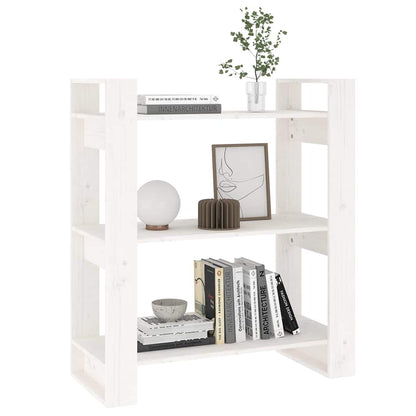 vidaXL Book Cabinet/Room Divider White 80x35x91 cm Solid Wood Pine 4