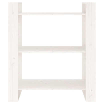 vidaXL Book Cabinet/Room Divider White 80x35x91 cm Solid Wood Pine 5
