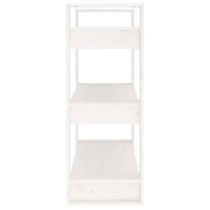 vidaXL Book Cabinet/Room Divider White 80x35x91 cm Solid Wood Pine 6
