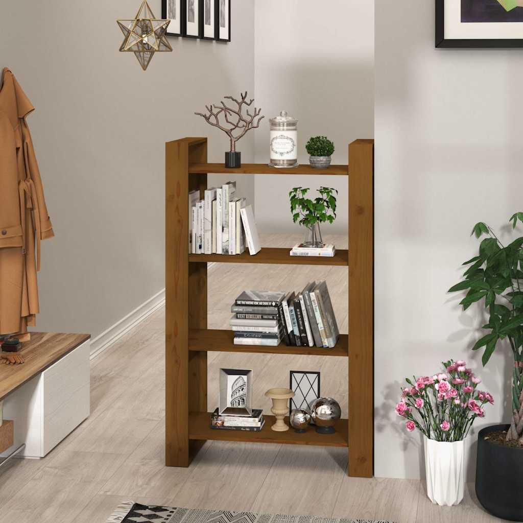 vidaXL Book Cabinet | Honey Brown | Solid Pine Wood | Medium | Book Cabinet 1
