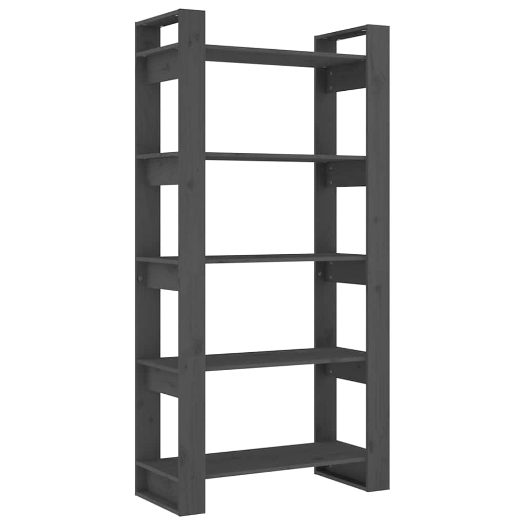 vidaXL Book Cabinet | Grey | Solid pine wood | Medium | Book Cabinet 2