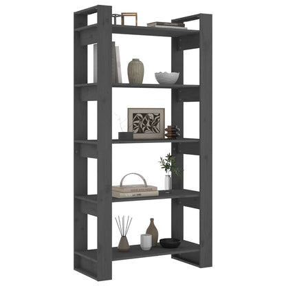 vidaXL Book Cabinet | Grey | Solid pine wood | Medium | Book Cabinet 4