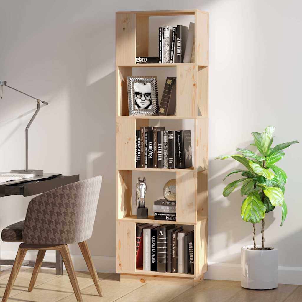 vidaXL Book Cabinet | Natural Pine | Solid Pine Wood | Book Cabinet 3
