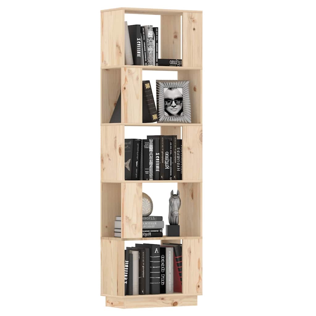 vidaXL Book Cabinet | Natural Pine | Solid Pine Wood | Book Cabinet 4