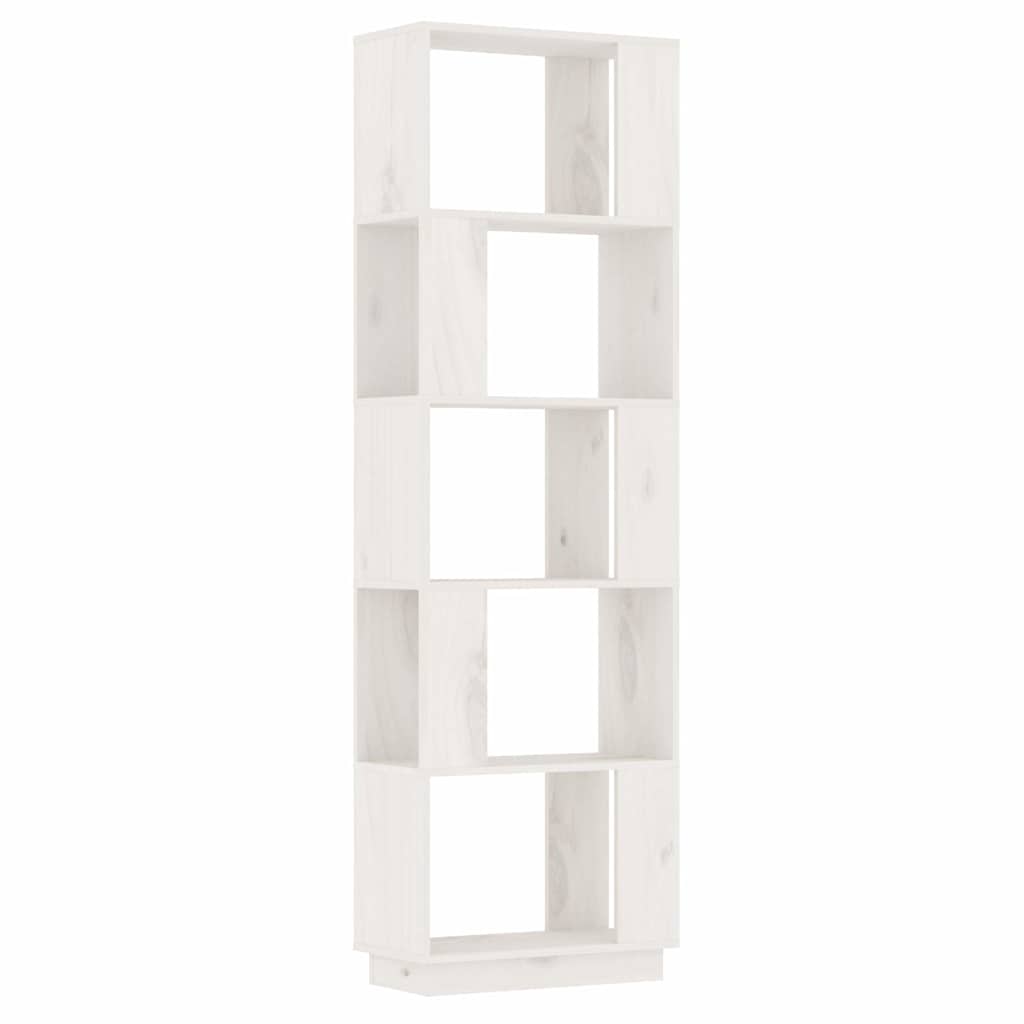 vidaXL Book Cabinet/Room Divider White 51x25x163.5 cm Solid Wood Pine 2