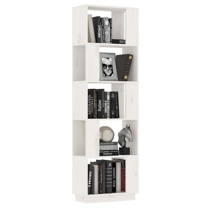 vidaXL Book Cabinet/Room Divider White 51x25x163.5 cm Solid Wood Pine 4