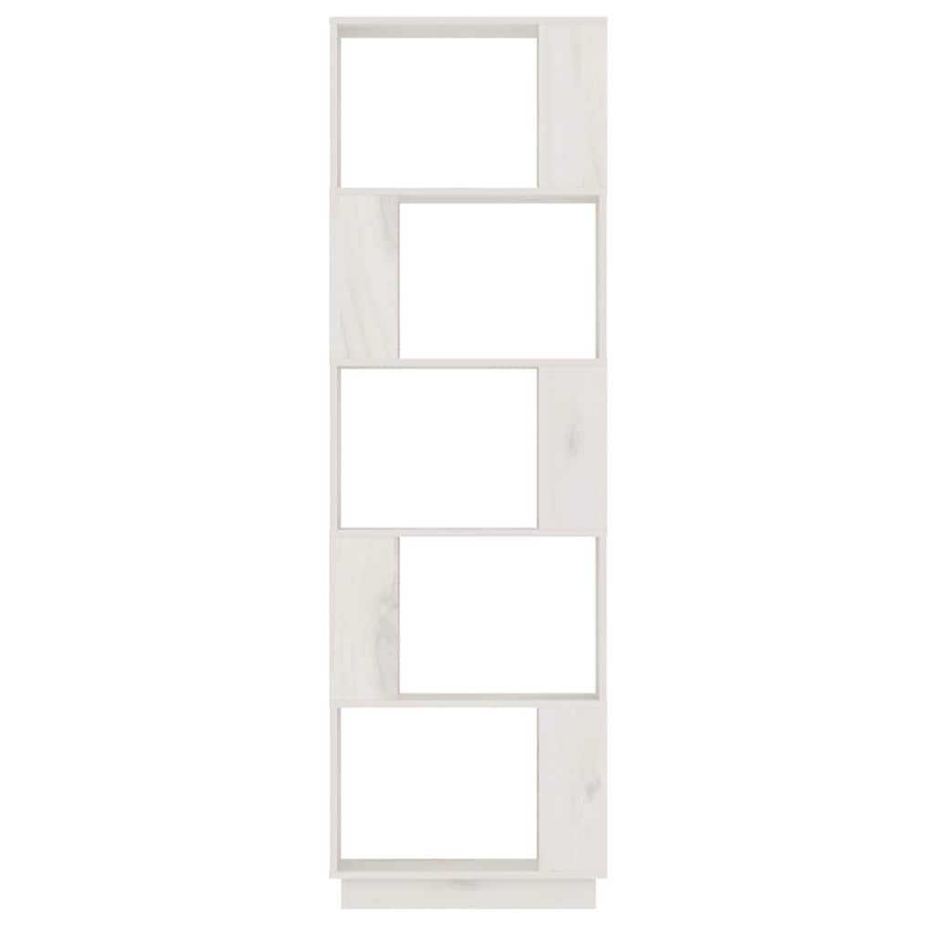 vidaXL Book Cabinet/Room Divider White 51x25x163.5 cm Solid Wood Pine 5