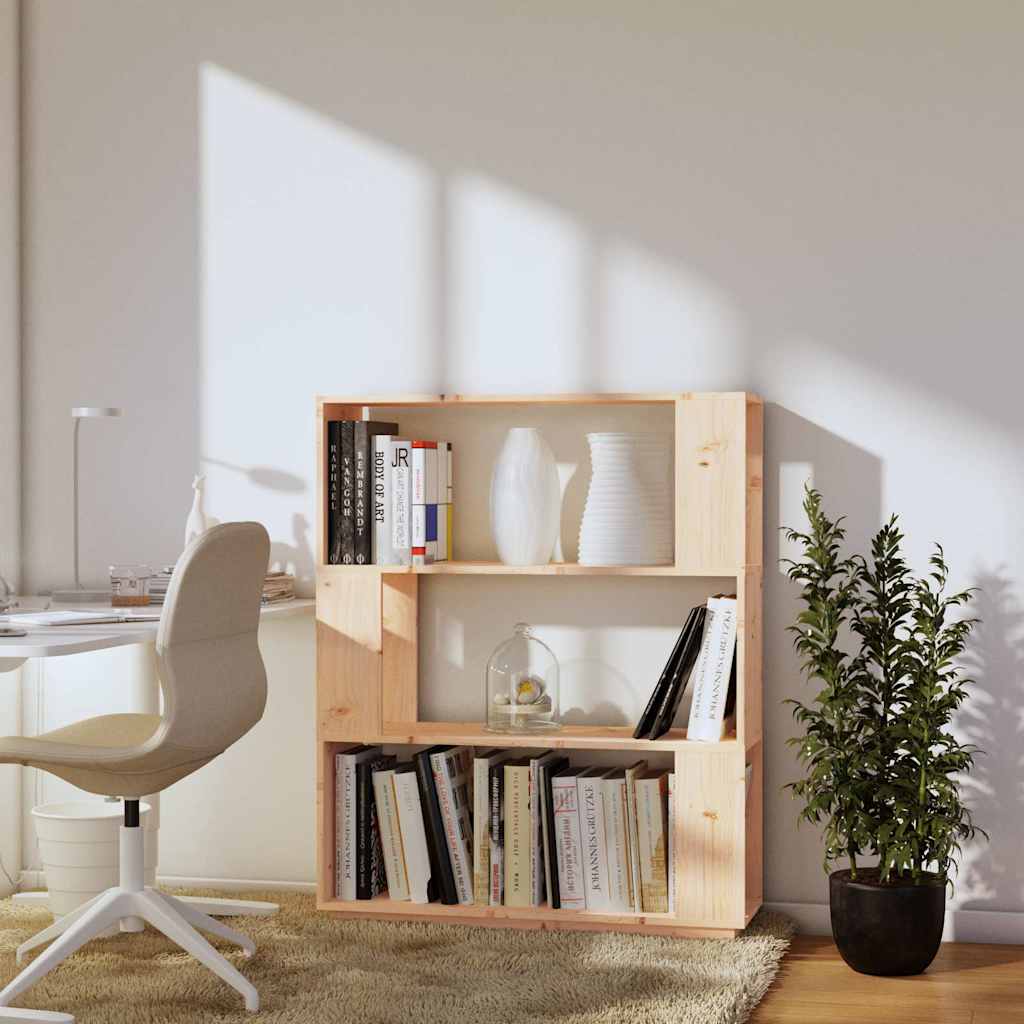 vidaXL Book Cabinet | Natural Pine | Solid Pinewood | Medium | Book Cabinet 3