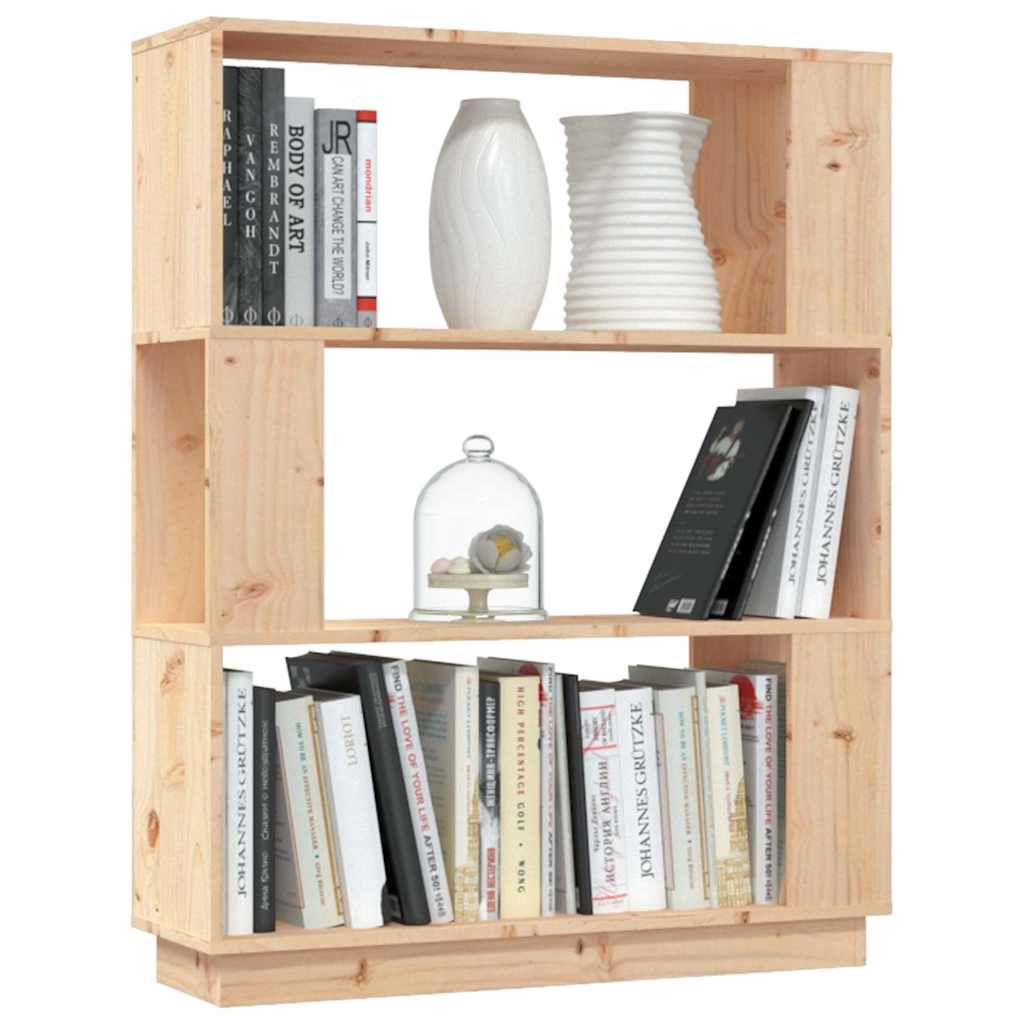 vidaXL Book Cabinet | Natural Pine | Solid Pinewood | Medium | Book Cabinet 4