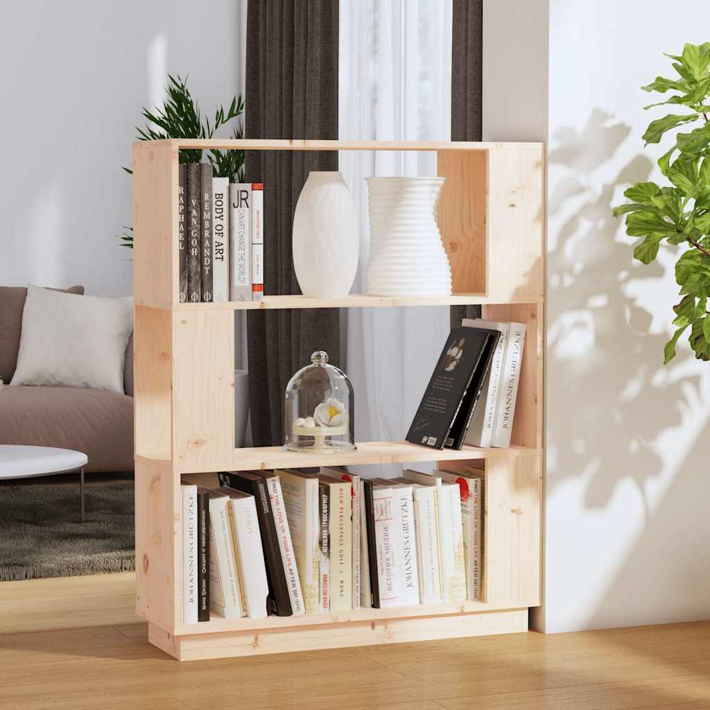 vidaXL Book Cabinet | Natural Pine | Solid Pinewood | Medium | Book Cabinet 1