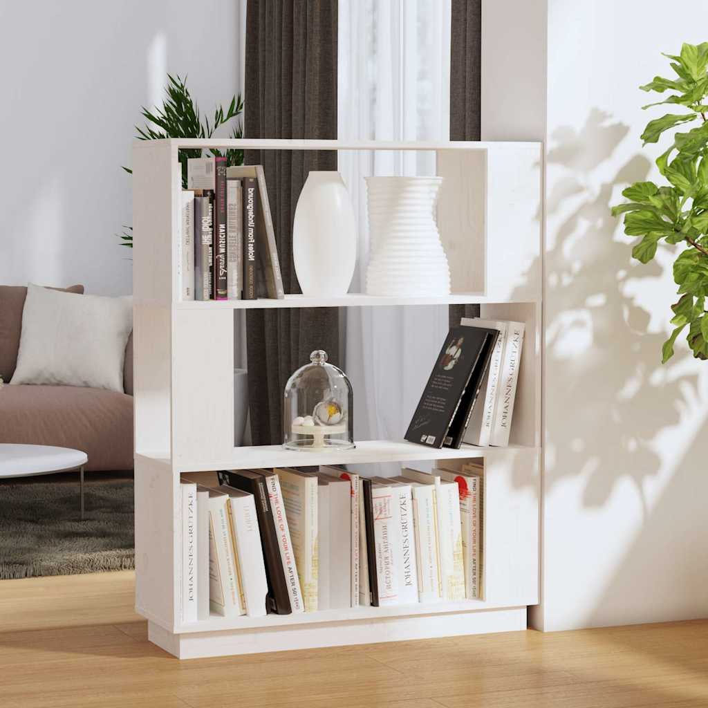 vidaXL Book Cabinet | White | Solid pine wood | Medium | Book Cabinet 1
