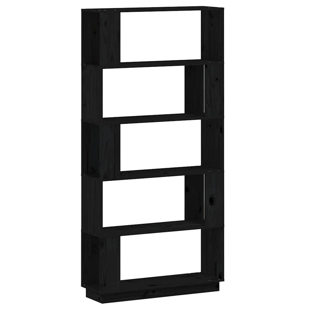 vidaXL Book Cabinet | Black | Solid Pine Wood | Medium | Book Cabinet 2