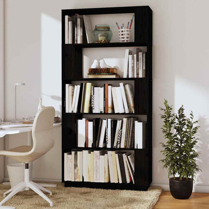 vidaXL Book Cabinet | Black | Solid Pine Wood | Medium | Book Cabinet 3