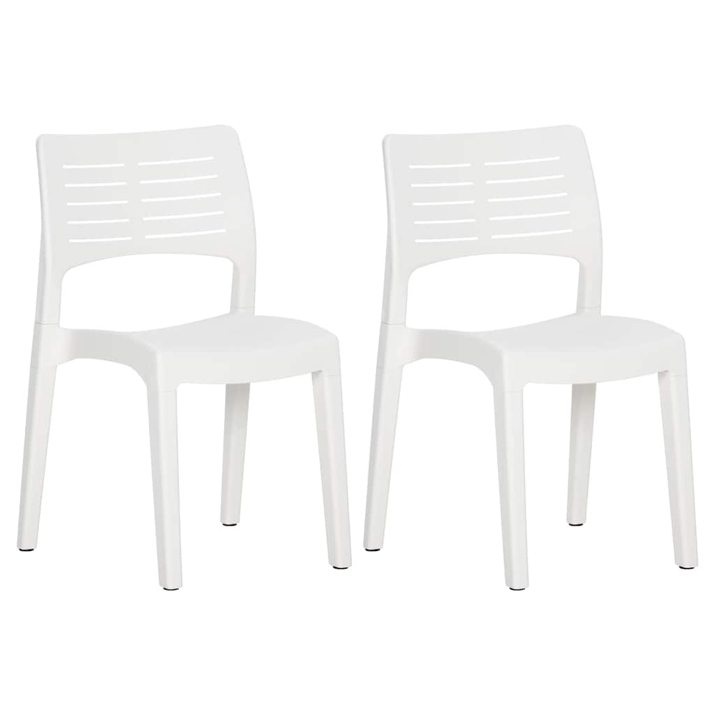 vidaXL Garden Chairs 2 pcs White Polypropylene 2