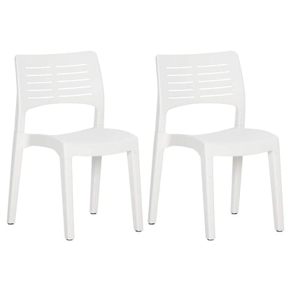 vidaXL Garden Chairs 2 pcs White Polypropylene 2