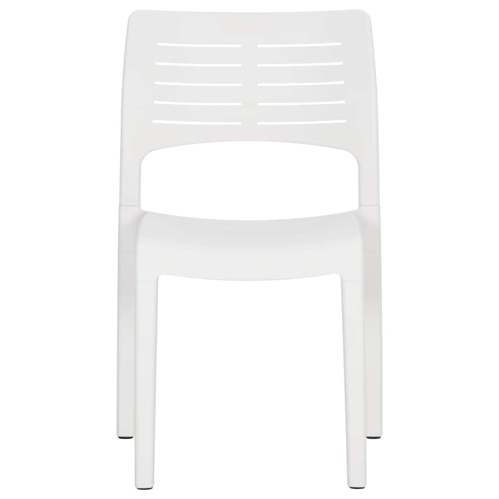 vidaXL Garden Chairs 2 pcs White Polypropylene 4