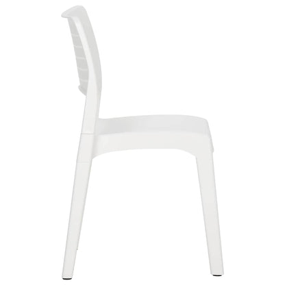 vidaXL Garden Chairs 2 pcs White Polypropylene 5