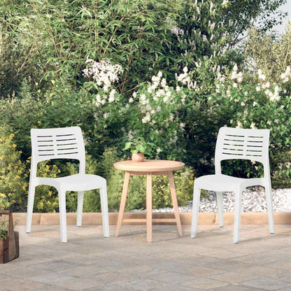 vidaXL Garden Chairs 2 pcs White Polypropylene 1