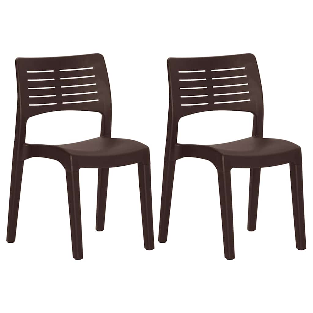 vidaXL Garden Chairs 2 pcs Mocha Polypropylene 2