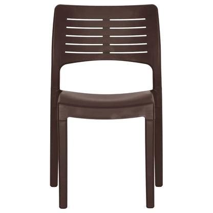 vidaXL Garden Chairs 2 pcs Mocha Polypropylene 4