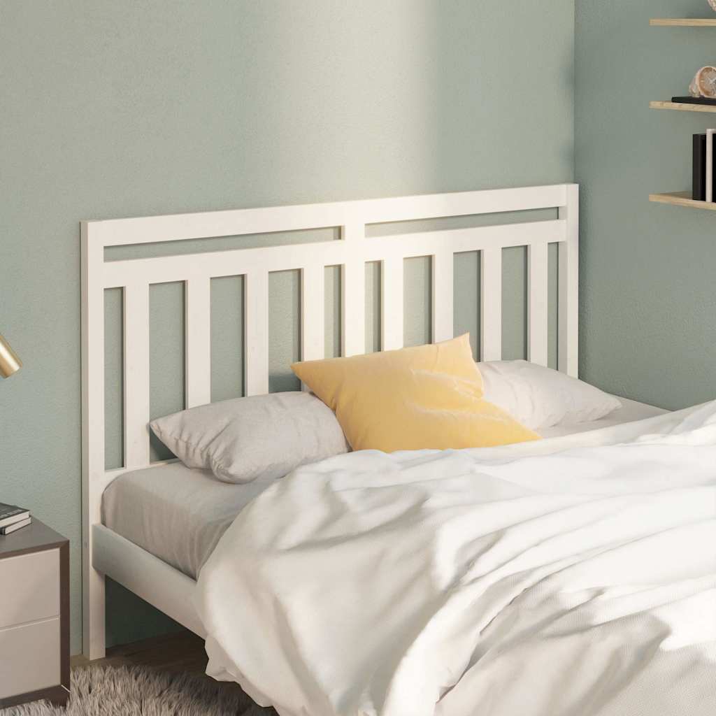 814090 vidaXL Bed Headboard White 140x4x100 cm Solid Wood Pine 1