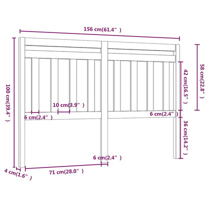 814100 vidaXL Bed Headboard White 156x4x100 cm Solid Wood Pine 5