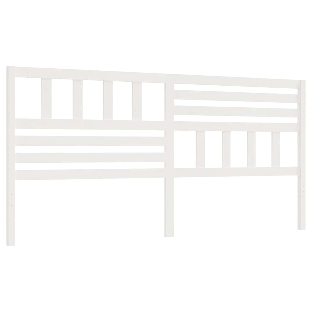 vidaXL Bed Headboard White 206x4x100 cm Solid Wood Pine 2