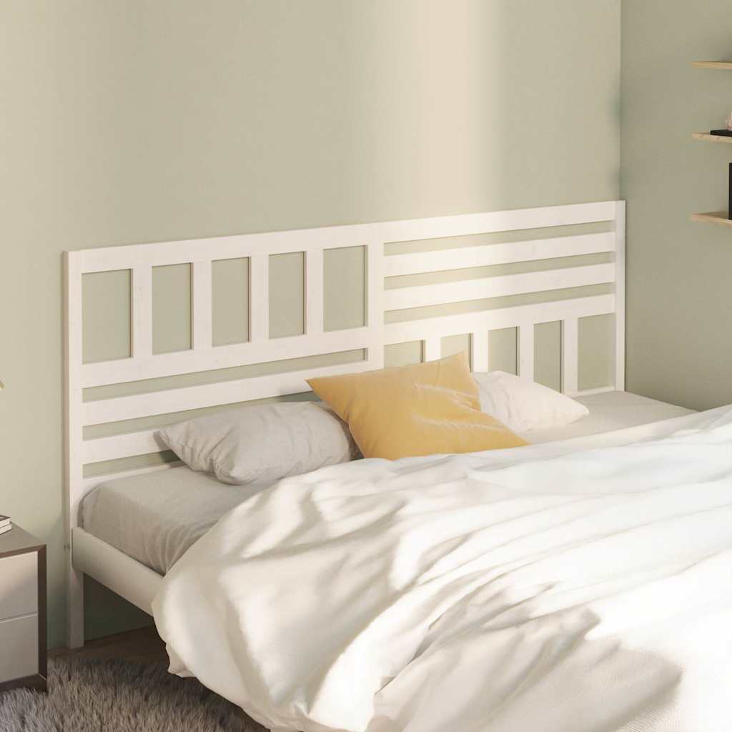 vidaXL Bed Headboard White 206x4x100 cm Solid Wood Pine 3